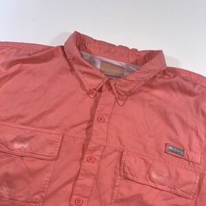 Ocean Coast Mens Short Sleeve Fishing Shirt Coral Pink‎ Ripstop Ventilated XL